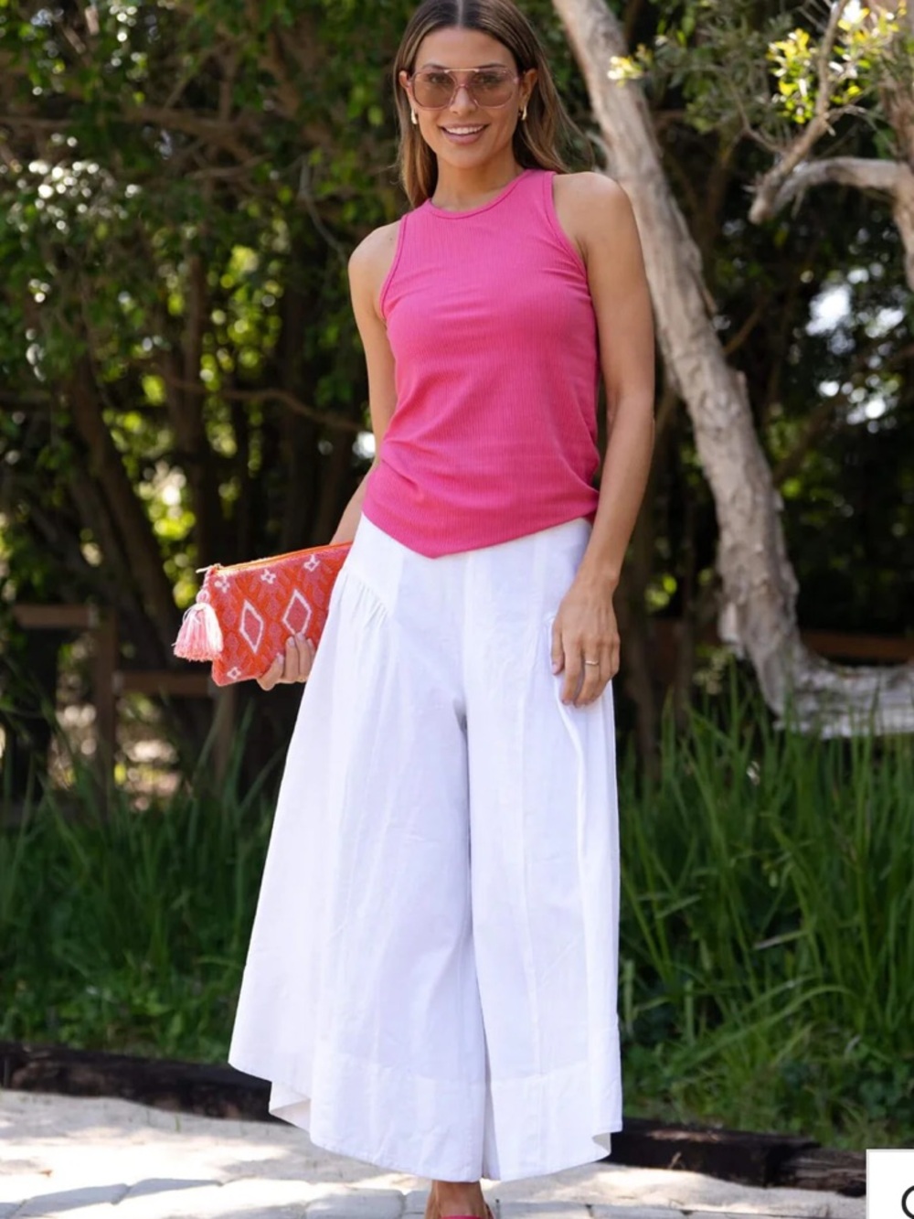 SheBird Ribbed Pink Aspen Tank Top - Classic Sleeveless Style - Picture 3 of 5